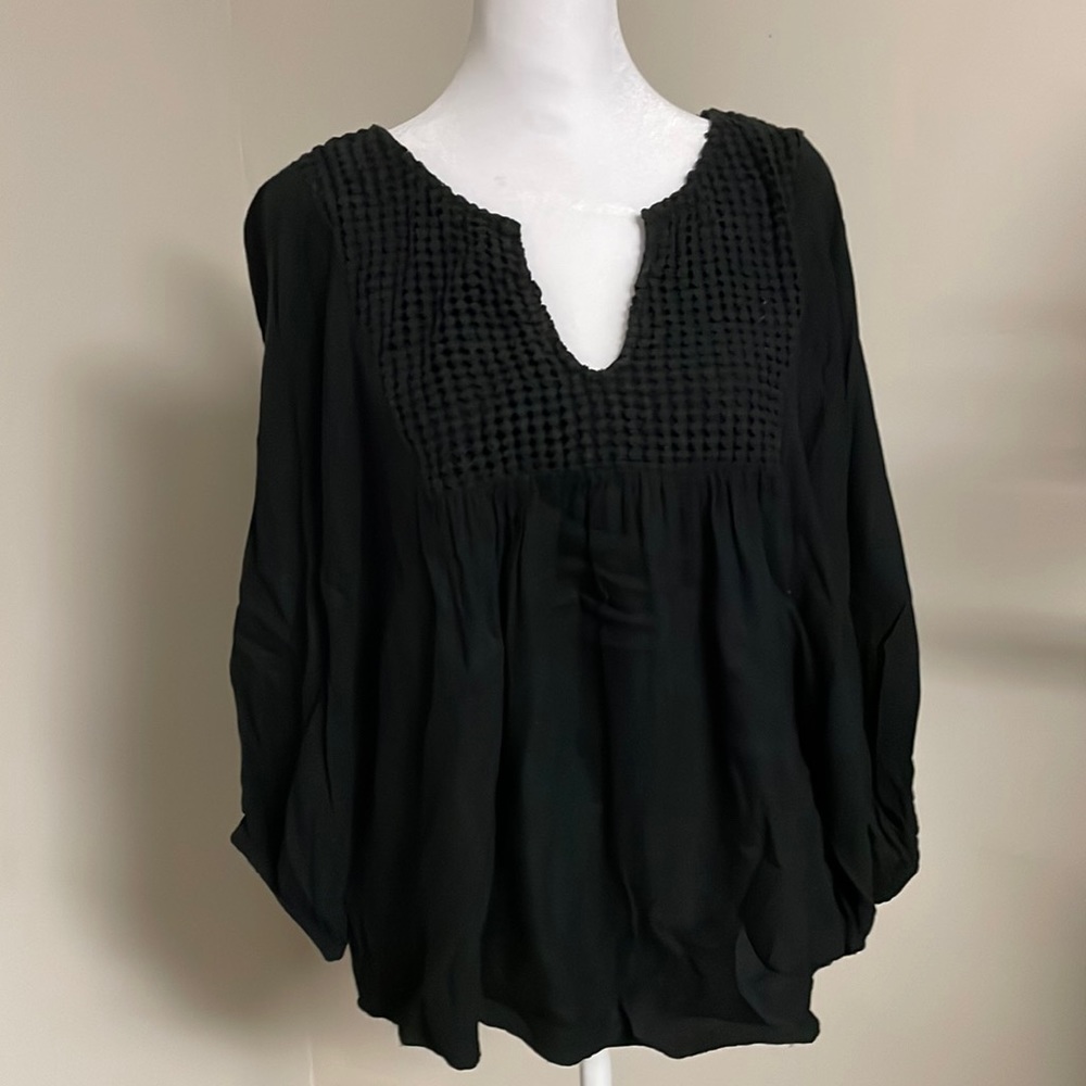 Ella Moss Black Lacy Boho Blouse